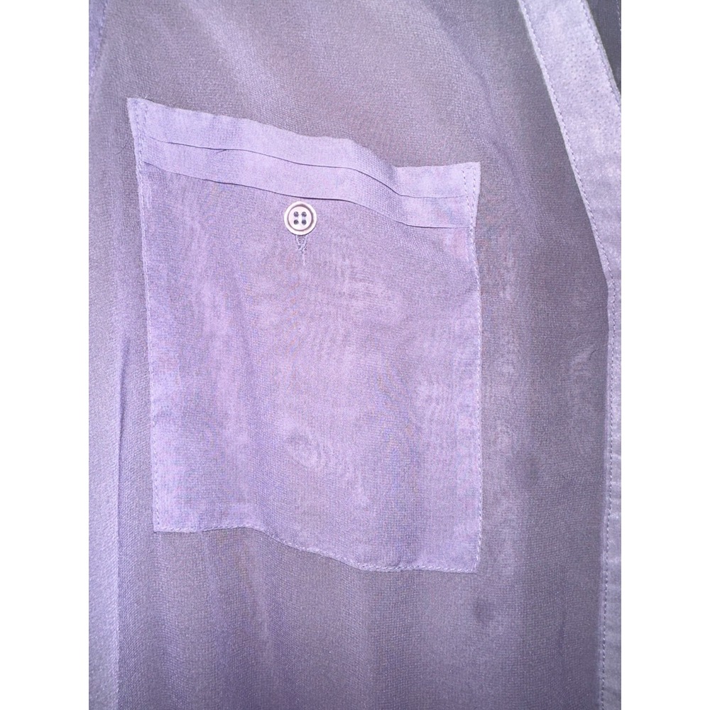 Fred‎ David M Sheer Purple Ombre Breezy Sleeveless Button Up Tank Top - Picture 3 of 5